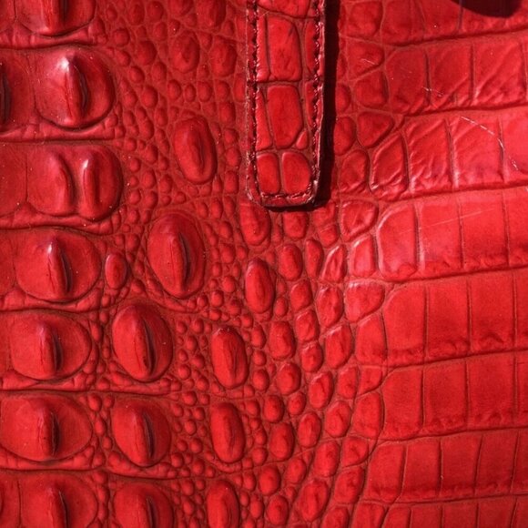 Brahmin Medium Cherry Red Croc Embossed Asher Tote - Picture 10 of 16